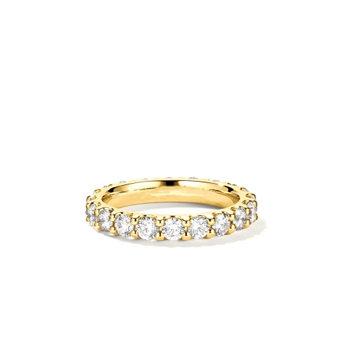 Женское кольцо из желтого золота с бриллиантами по кругу