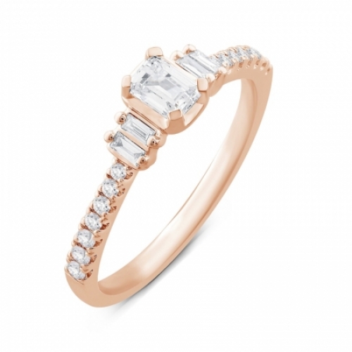 Помолвочное кольцо из красного золота 585 пробы с бриллиантом