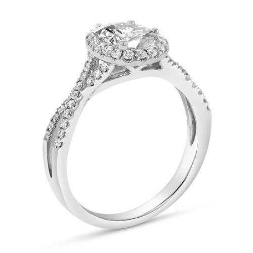 Женское кольцо из белого золота 750 пробы с бриллиантом