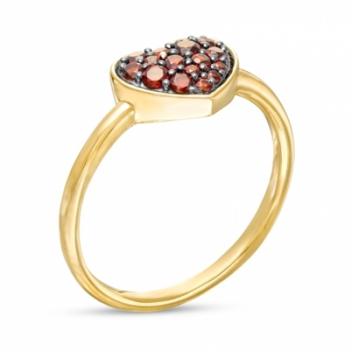Женское кольцо из желтого золота 585 пробы с гранатами