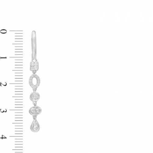 Серьги висячие из белого золота 585 пробы с бриллиантом