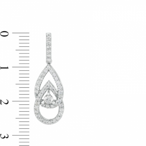 Серьги висячие из белого золота 585 пробы с бриллиантом