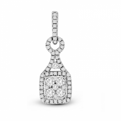 Серьги из белого золота 750 пробы с бриллиантом