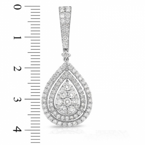 Серьги висячие из белого золота 585 пробы с бриллиантом