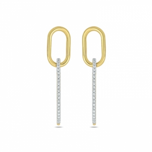 Серьги из серебра 925 пробы с бриллиантом