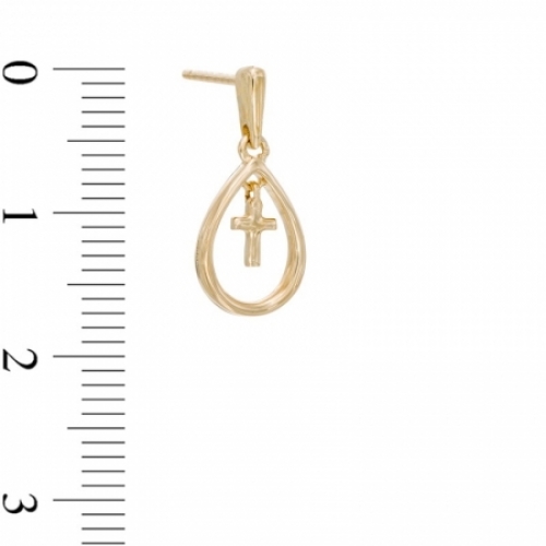 Серьги висячие из желтого золота 585 пробы