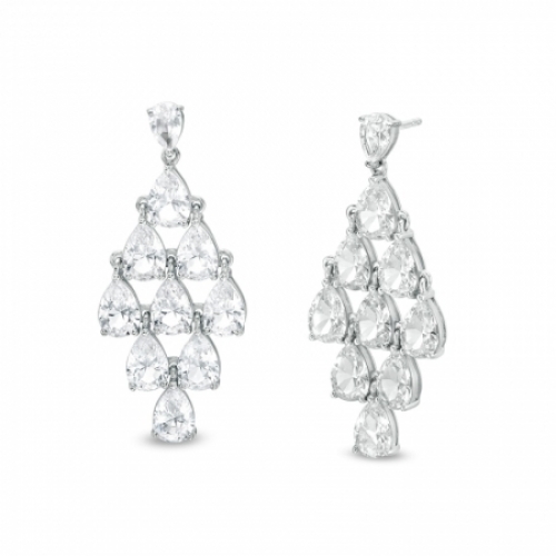 Серьги из серебра с белым сапфиром