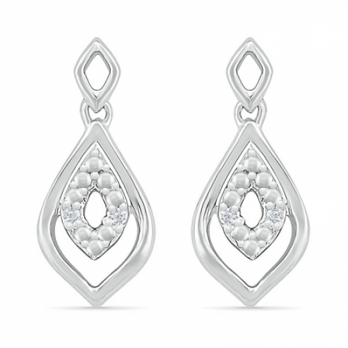 Серьги из серебра с бриллиантом