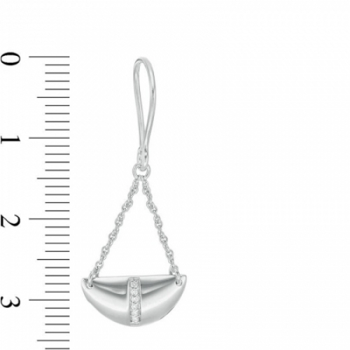 Серьги из серебра с бриллиантом