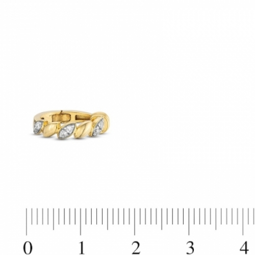 Серьга из желтого золота 585 пробы с бриллиантом