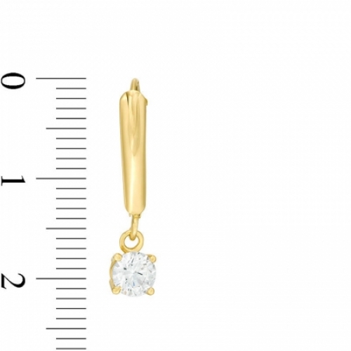 Серьги из желтого золота 585 пробы с бриллиантом