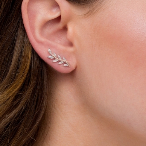 Серьги из серебра 925 пробы с бриллиантом