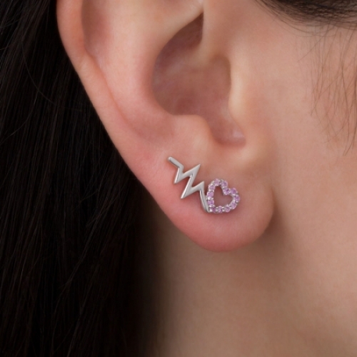 Серьги из серебра с сапфиром