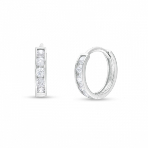 Серьги-конго из белого золота 585 пробы с Swarovski Zirconia