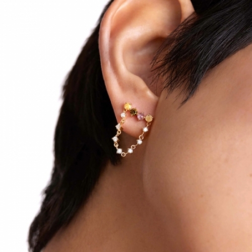 Серьги из серебра 925 пробы с Swarovski Zirconia и лабрадоритом