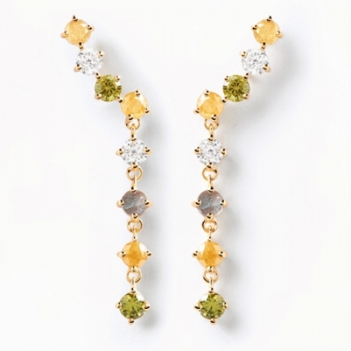 Серьги из серебра 925 пробы с Swarovski Zirconia и лабрадоритом
