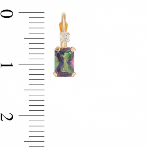 Серьги из желтого золота 585 пробы с топазом и Swarovski Zirconia