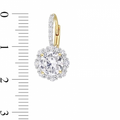 Серьги из серебра 925 пробы с белыми сапфирами