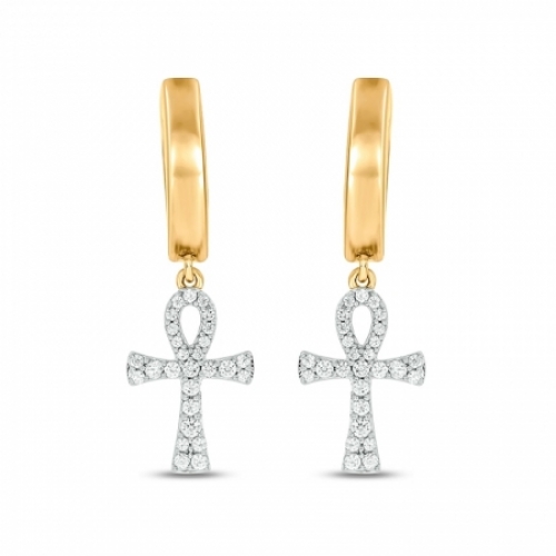 Серьги из серебра 925 пробы с бриллиантом