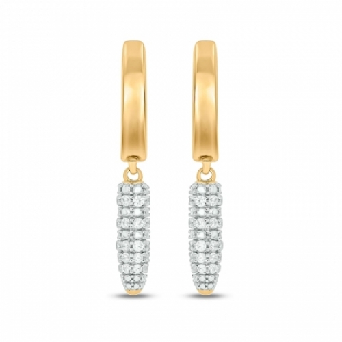 Серьги из серебра 925 пробы с бриллиантом