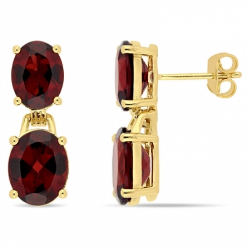 Серьги из серебра 925 пробы с гранатом