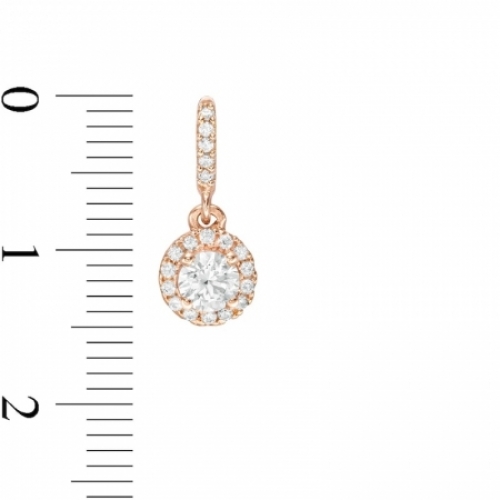 Серьги из красного золота 585 пробы с бриллиантом