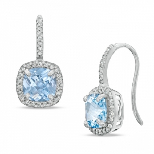 Серьги из серебра со шпинелью и белым сапфиром