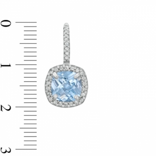 Серьги из серебра со шпинелью и белым сапфиром