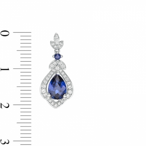 Серьги из серебра с сапфирами