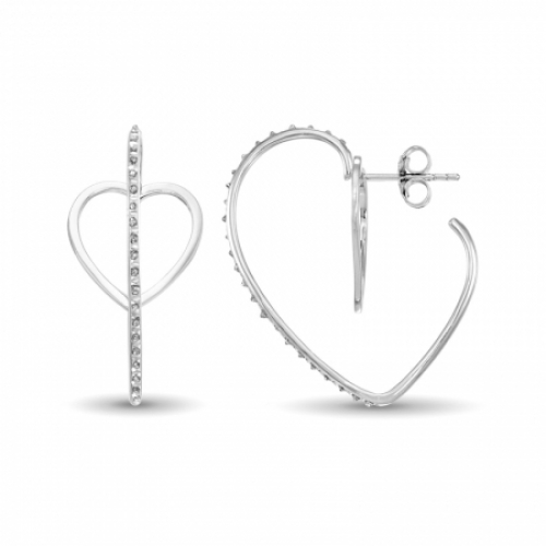 Серьги из серебра с бриллиантом