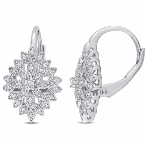 Серьги из серебра с бриллиантом