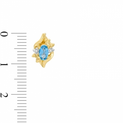 Серьги-гвоздики из желтого золота 585 пробы с Swarovski Zirconia и бриллиантами
