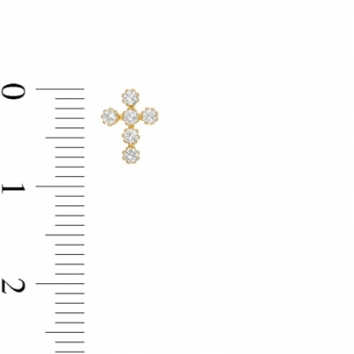 Серьги-гвоздики из желтого золота 585 пробы с Swarovski Zirconia