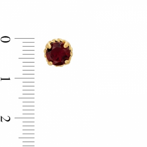 Серьги-гвоздики из серебра 925 пробы с гранатом
