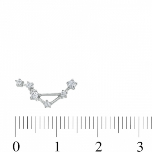 Серьги-гвоздики из серебра с бриллиантом