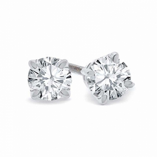 Серьги из платины с бриллиантом