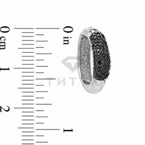 Серьги-Конго из серебра с бриллиантом