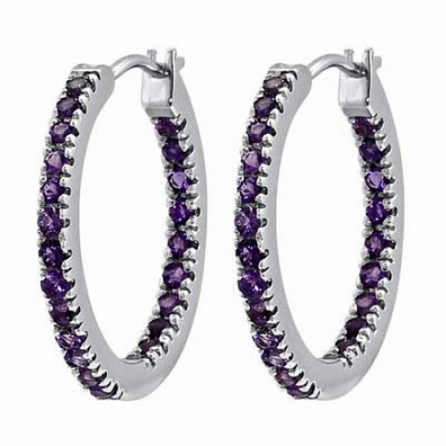Серьги из серебра с аметистом