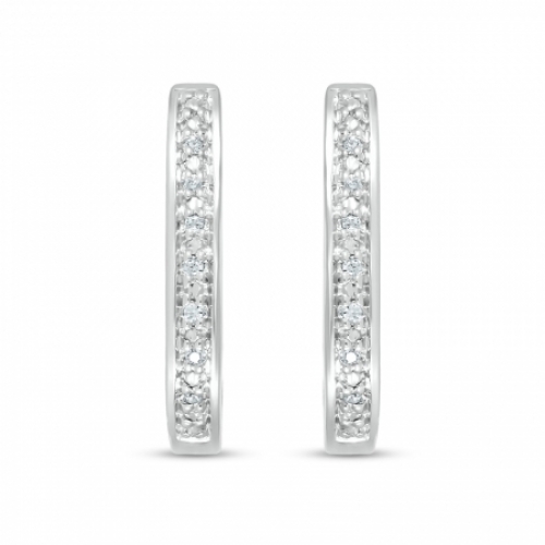 Серьги из серебра с бриллиантом