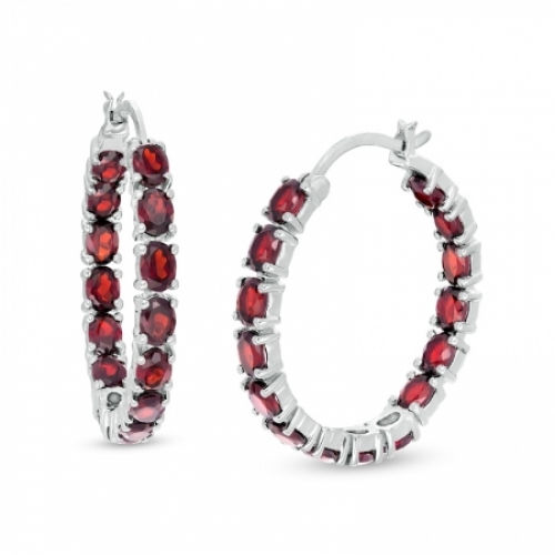 Серьги из серебра с гранатом