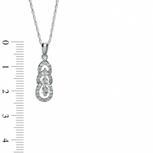 Колье из белого золота 585 пробы с бриллиантом