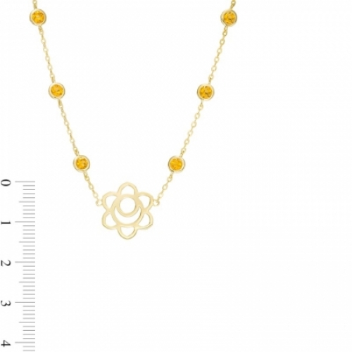 Колье из серебра 925 пробы с цитрином