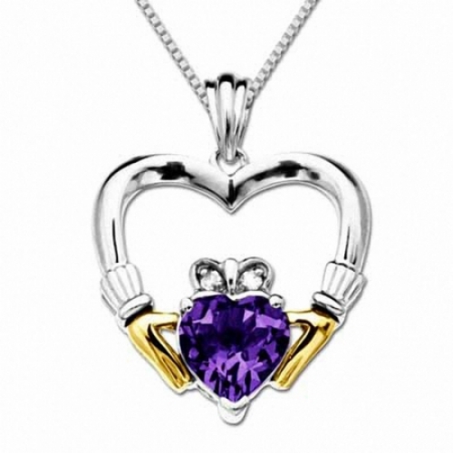 Колье из серебра 925 пробы с аметистом
