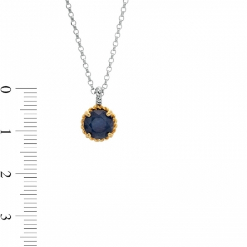 Колье из серебра 925 пробы с сапфиром