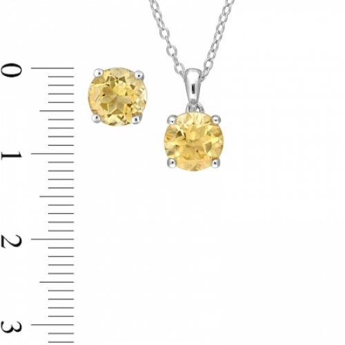 Колье из серебра с цитрином