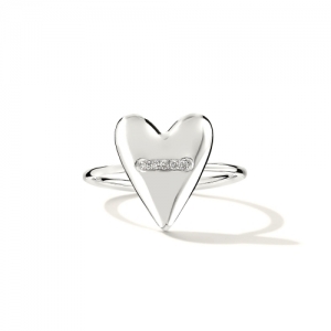 Женское кольцо из белого золота с бриллиантами Сердце