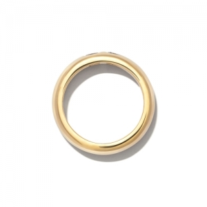 Широкое золотое кольцо с бриллиантами из желтого золота