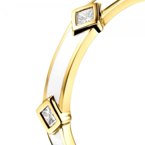 Женское кольцо из желтого золота 585 пробы с эмалью и бриллиантом