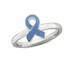Детское кольцо из серебра с синей эмалью