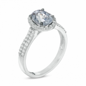 Женское кольцо из серебра со шпинелью и белым сапфиром